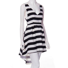 Casual Stripe Sleeveless Irregular Beach Dress Evening Party Short Mini Dress