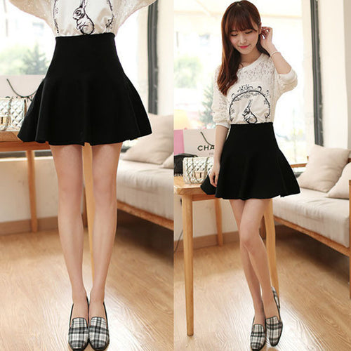 new-sexy-casual-women-mini-skirt-high-waisted-flared-pleated-jersey-plain-skater-knitted-elastic-skirts BBL