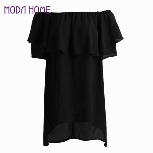 t-shirt-women-off-shoulder-chiffon-t-shit-slash-neck-tee-shirt-ruffle-dip-hem-casual-tops-women-blusas-black BBL