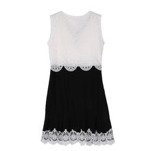 new-women-black-and-white-lace-dress-ladies-sleeveless-vintage-dresses-casual-mini-bow-dress-ly3 BBL