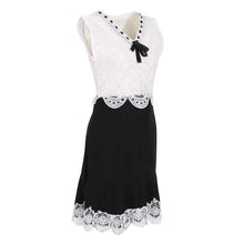 new-women-black-and-white-lace-dress-ladies-sleeveless-vintage-dresses-casual-mini-bow-dress-ly3 BBL