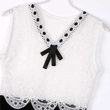 new-women-black-and-white-lace-dress-ladies-sleeveless-vintage-dresses-casual-mini-bow-dress-ly3 BBL