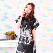 new-women-faux-silk-butterfly-pattern-sleepwear-gown-dress-robe-nightwear-le2 BBL