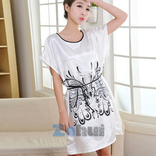 new-women-faux-silk-butterfly-pattern-sleepwear-gown-dress-robe-nightwear-le2 BBL