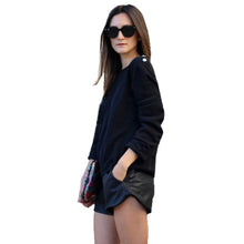 new-womens-long-sleeve-mesh-panel-casual-loose-black-sweatshirts-pullovers BBL