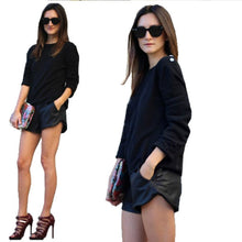 new-womens-long-sleeve-mesh-panel-casual-loose-black-sweatshirts-pullovers BBL