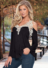 Plus Size Casual Women's Tops Long Sleeve Blusas Off Shoulder Shirts Women V Neck Lace Crochet Blouses Blusas LX053