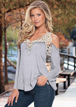 Plus Size Casual Women's Tops Long Sleeve Blusas Off Shoulder Shirts Women V Neck Lace Crochet Blouses Blusas LX053