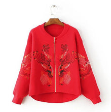 Retro Flower Embroidery Sweater Women Long Sleeve Zipper Cardigan Knitwear Jumper kleding jerseis mujer femme 5 color
