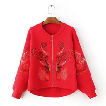Retro Flower Embroidery Sweater Women Long Sleeve Zipper Cardigan Knitwear Jumper kleding jerseis mujer femme 5 color