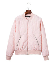 Retro Plaid Pilots Jacket Quilting Quilted Jacket Women Short Bomber Pilots Coat Outerwear Tops femme 4 colors