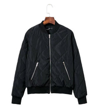 Retro Plaid Pilots Jacket Quilting Quilted Jacket Women Short Bomber Pilots Coat Outerwear Tops femme 4 colors