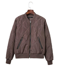 Retro Plaid Pilots Jacket Quilting Quilted Jacket Women Short Bomber Pilots Coat Outerwear Tops femme 4 colors