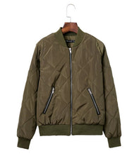 Retro Plaid Pilots Jacket Quilting Quilted Jacket Women Short Bomber Pilots Coat Outerwear Tops femme 4 colors