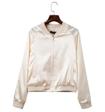 Retro V neck Short Pilot Jacket Women Shinny Color Pilot Jacket Coat Outerwear Tops Femme Casual