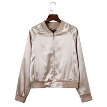 Retro V neck Short Pilot Jacket Women Shinny Color Pilot Jacket Coat Outerwear Tops Femme Casual