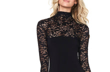 Sexy Bodycon Dress Lace Patchwork Turtleneck Midi Dresses Slim Long Sleeve Pencil Party Dress Veatidos Women Clothing M0491