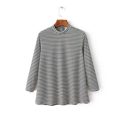 Sexy Button Backless Split Striped Print Tee Women tshirt tee shirt femme camisetas mujer 2 color xs s m