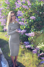 Sexy Cotton Strechy Midi Dress Fahion Word Collar Women Package Hip Bodycon Dress Robes Vestidos LX074