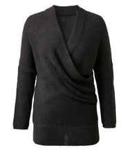 Sexy Cross V neck Off shoulder Sweater Women Irregular Long Sleeve Jumper Pullovers kleding jerseis femme Knitwear