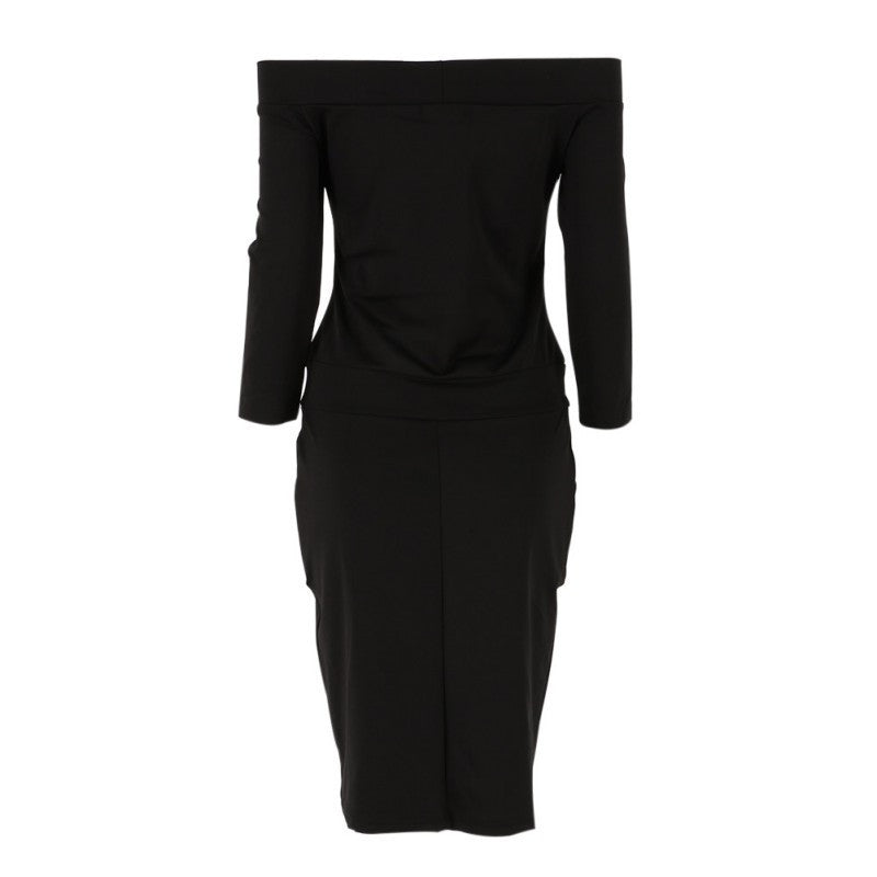 sexy-fashion-bodycon-dress-three-quarter-sleeve-slash-neck-dresses-casual-party-night-blue-black-club-clothes BBL