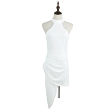 sexy-halter-neck-women-dress-ruched-asymmetrical-hem-mini-party-dress-clubwear-solidcolor-bodycon-dress-white BBL