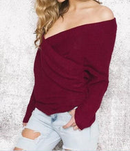 Sexy Pullovers White Sweater Women Sweater Retro Batwing Sleeve Elegant Loose V Neck Sweaters Pullover GV427