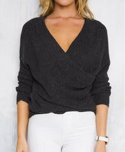 Sexy Pullovers White Sweater Women Sweater Retro Batwing Sleeve Elegant Loose V Neck Sweaters Pullover GV427