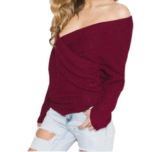 Sexy Pullovers White Sweater Women Sweater Retro Batwing Sleeve Elegant Loose V Neck Sweaters Pullover GV427