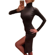 Sexy Slim Elastic Skinny Split Dress Brief Bodycon Dresses Women Package Hip Dress Vestidos M0661