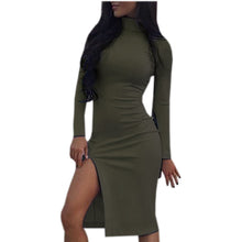 Sexy Slim Elastic Skinny Split Dress Brief Bodycon Dresses Women Package Hip Dress Vestidos M0661