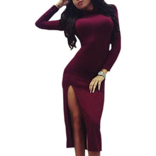 Sexy Slim Elastic Skinny Split Dress Brief Bodycon Dresses Women Package Hip Dress Vestidos M0661