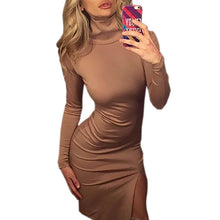 Sexy Slim Elastic Skinny Split Dress Brief Bodycon Dresses Women Package Hip Dress Vestidos M0661