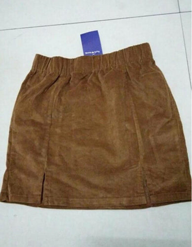 Sexy Slit hem Package Hips Corduroy Skirt brandy melville Women Elastic Waist Bodycon mini short Skirts Femme 3 colors