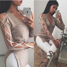 Sexy V Neck Long Sleeve T Shirts Women Irregular Hem T-shirt Hollow out Casual Split Tees Loose Tops Black M0395