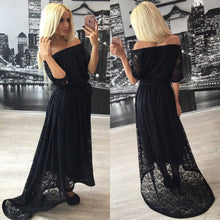 Sexy Women Lace Dresses Casual Cold Shoulder Half Sleeve Party Dress Maxi Dress Vestidos Black White Plus Size M0513