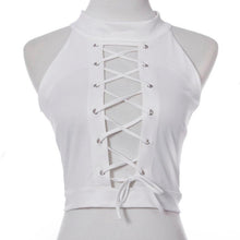 Sexy Women Ladies Round Neck Sleeveless Cropped Tanks Tops Tee Shirt Camis Cute Bodycon Bandage Crop Tops Camisole