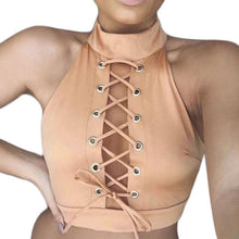 Sexy Women Ladies Round Neck Sleeveless Cropped Tanks Tops Tee Shirt Camis Cute Bodycon Bandage Crop Tops Camisole