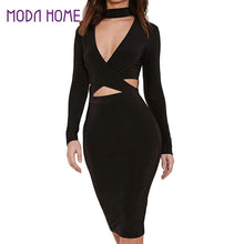 sexy-women-solid-pencil-dress-cross-cut-out-halter-black-dress-long-sleeve-bodycon-nightclub-midi-dress-hollow-out-clothes BBL