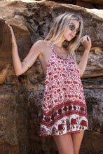 sexy-women-dress-floral-elephant-print-beach-dress-spaghetti-strap-sleeveless-swing-mini-dress-vestidos-de-festa BBL