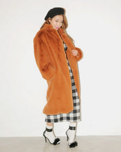 Solid color Hairy Shaggy Faux Fur Coat Woman Lapel Faux Rex rabbit Fur Long Coats Warm Outerwear
