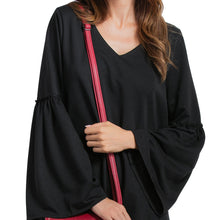 and-fashion-women-flare-sleeve-mini-dress-solidcolor-dress-v-neck-long-sleeve-a-line-elegant-dress-black BBL