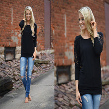 Women's Lace Cutout Women Shirts Long-sleeved Plus Size Casual Loose Blouse Shirts J4179