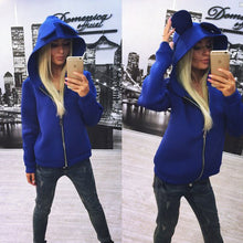 Cute Coats Jackets Women Zipper Hooded Coat For Ladies Women Plus Size Clothing Chaquetas Novelty Jackets