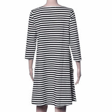 Family Matching OutfitsMother Black And White Striped Dress Casual Family Clothes Women Dress