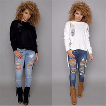 Destroyed Sweaters Knitted Tassel Women Sweaters And Pullovers Long Sleeve Asymmetrical Womens Sweaters