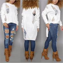 Destroyed Sweaters Knitted Tassel Women Sweaters And Pullovers Long Sleeve Asymmetrical Womens Sweaters