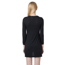 elegant-women-mini-dress-stylish-v-neck-long-sleeve-lace-up-slim-short-casual-office-dress-vestidos-green-black BBL