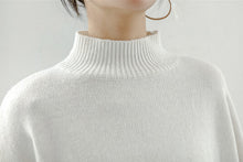 Stand collar Slit Flare Sleeve Sweater Women Contrast color Knitwear Jumper Pullovers kleding jerseis femme