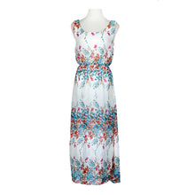 Dress Sexy Print O-neck Sleeveless Women Boho Long Maxi Dress Evening Party Beach Dresses Chiffon Dress Vestidos
